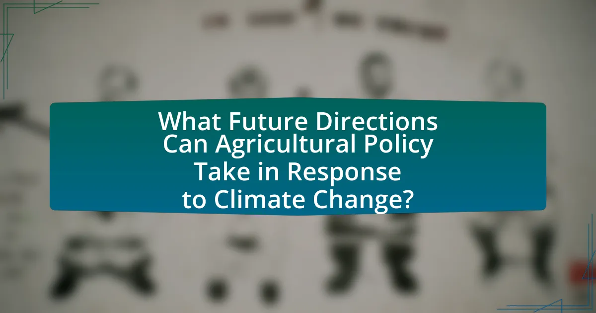 What Future Directions Can Agricultural Policy Take in Response to Climate Change?