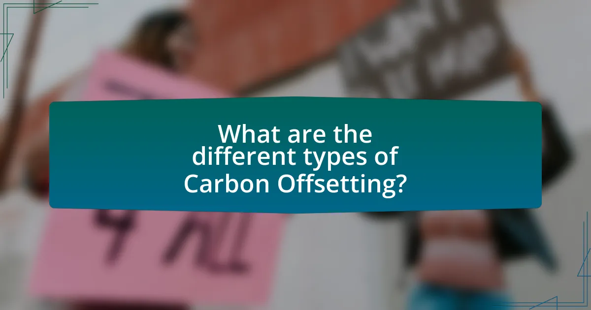What are the different types of Carbon Offsetting?