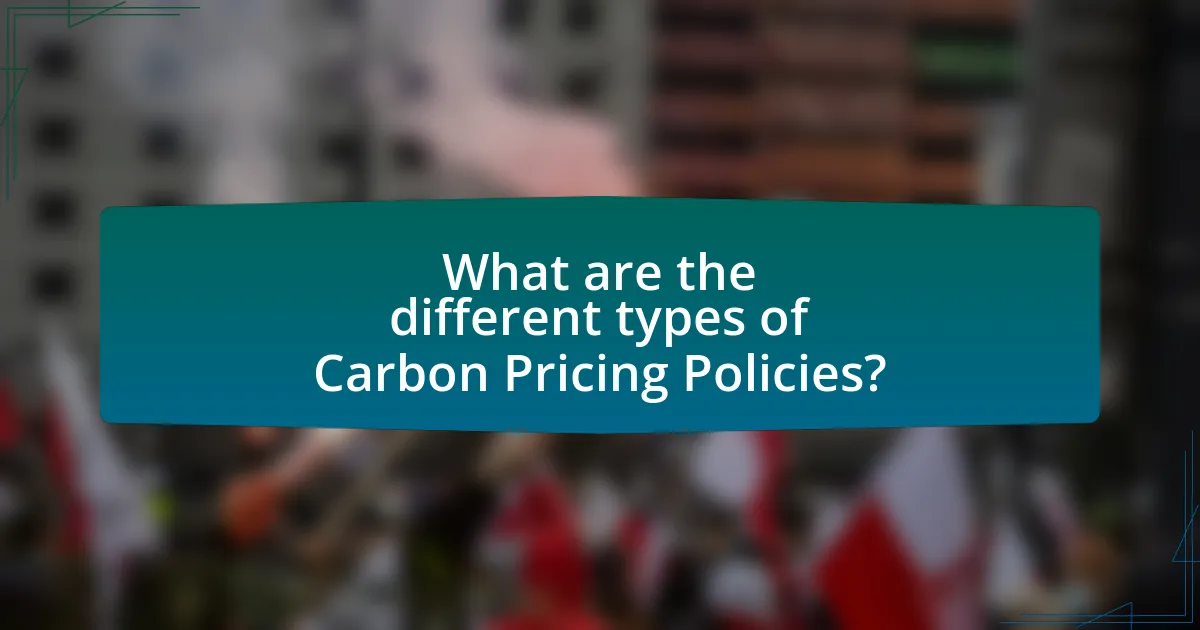 What are the different types of Carbon Pricing Policies?