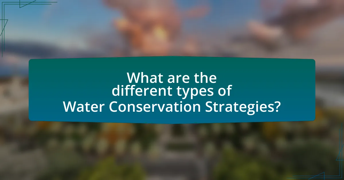 What are the different types of Water Conservation Strategies?