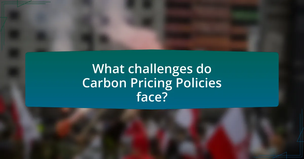 What challenges do Carbon Pricing Policies face?